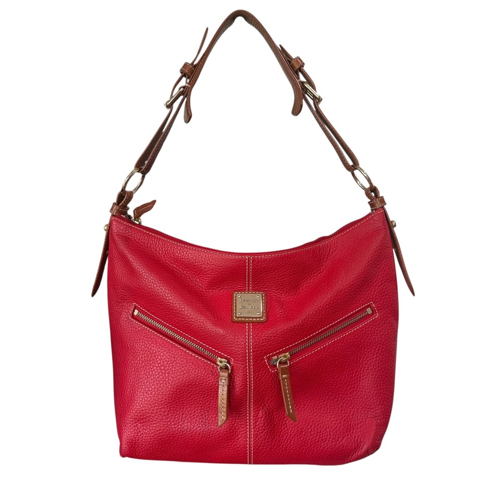 Dooney & Bourke Red Pebbled Leather Hobo Shoulder‎ Bag CE47C RD